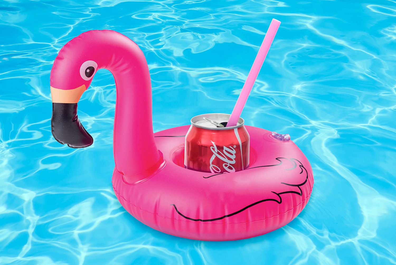 Flamingós felfújható pohártartó medencébe